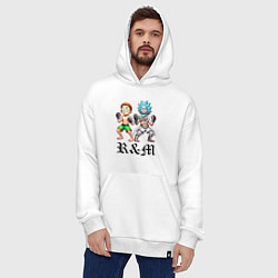 Толстовка-худи оверсайз Rick and Morty - mixed martial arts, цвет: белый — фото 2