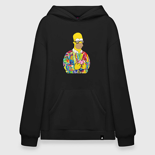 Худи оверсайз Красочный Гомер / Черный – фото 1