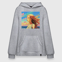 Худи оверсайз Девушка пляж арт