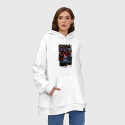 Толстовка-худи оверсайз Монстры Poppy Playtime, цвет: белый — фото 2
