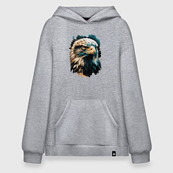 Толстовка-худи оверсайз Взгляд хищника, цвет: меланж