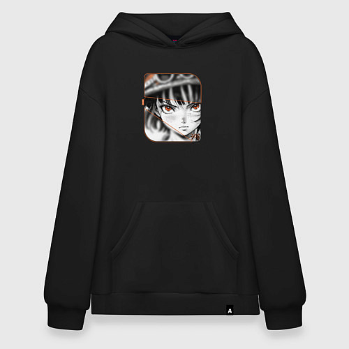 Худи оверсайз Оранжевоглазая девушка / Черный – фото 1