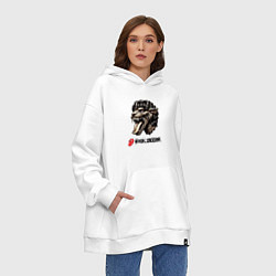 Толстовка-худи оверсайз Mick Jagger - stylization, цвет: белый — фото 2