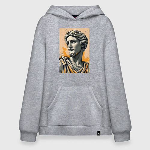 Худи оверсайз Арт с античным портретом / Меланж – фото 1