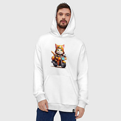 Толстовка-худи оверсайз Мотокотик, цвет: белый — фото 2