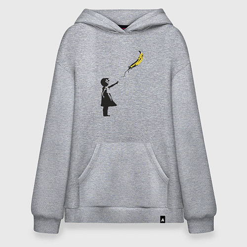 Худи оверсайз Девочка и банан / Меланж – фото 1