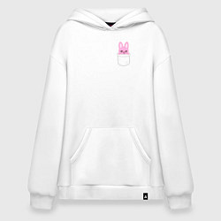 Толстовка-худи оверсайз Dwaekki in pocket, цвет: белый