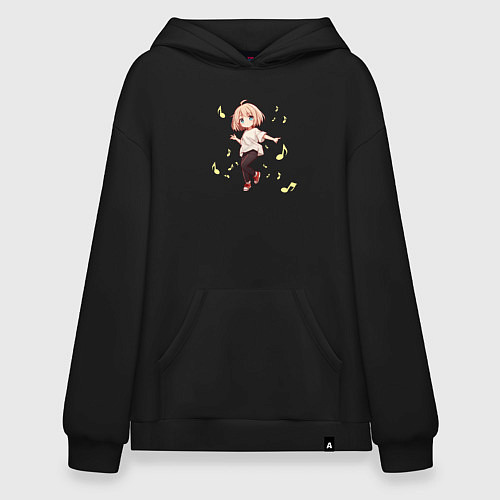 Худи оверсайз Танец тиби / Черный – фото 1