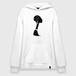Толстовка-худи оверсайз Woman Africa, цвет: белый