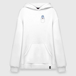 Толстовка-худи оверсайз Wolf Chan in pocket, цвет: белый