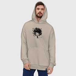 Толстовка-худи оверсайз Милая весенняя девчонка, цвет: миндальный — фото 2