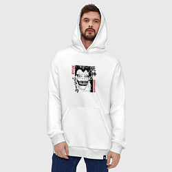 Толстовка-худи оверсайз Тетрадь смерти Ryuk Shinigami, цвет: белый — фото 2