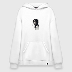 Толстовка-худи оверсайз Мрачная красота, цвет: белый