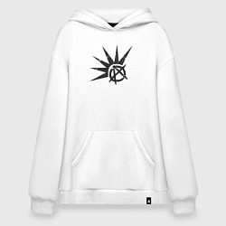 Толстовка-худи оверсайз Anarchy punks, цвет: белый