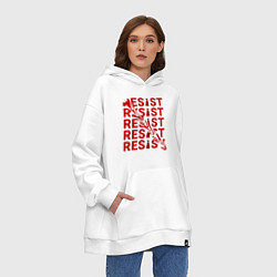 Толстовка-худи оверсайз Рассказ служанки - Resist, цвет: белый — фото 2