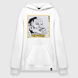 Толстовка-худи оверсайз Volfovich Art Black coin, цвет: белый