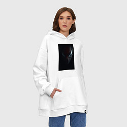 Толстовка-худи оверсайз Темная сторона, цвет: белый — фото 2