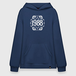 Толстовка-худи оверсайз 1988 в цветах, цвет: тёмно-синий