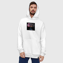 Толстовка-худи оверсайз Звёздные войны надпись вейдер, цвет: белый — фото 2