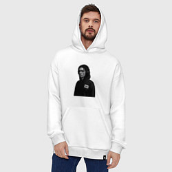 Толстовка-худи оверсайз Bones в капюшоне с наушниками, цвет: белый — фото 2