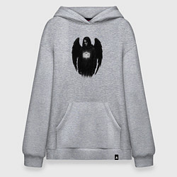 Толстовка-худи оверсайз Bones с черными крыльями, цвет: меланж