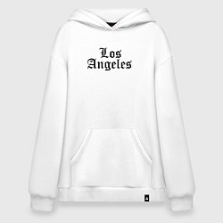 Толстовка-худи оверсайз Los Angeles - California USA, цвет: белый
