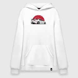 Толстовка-худи оверсайз Nissan Skyline art, цвет: белый