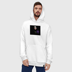 Толстовка-худи оверсайз Задумчивый джокер, цвет: белый — фото 2