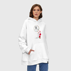 Толстовка-худи оверсайз Список подарков санты, цвет: белый — фото 2