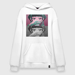 Толстовка-худи оверсайз Мао Мао из Монолог фармацевта, цвет: белый