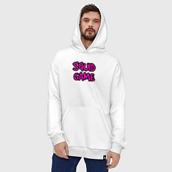 Толстовка-худи оверсайз Pink squid game, цвет: белый — фото 2