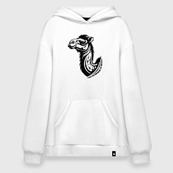 Толстовка-худи оверсайз Стильный верблюд, цвет: белый