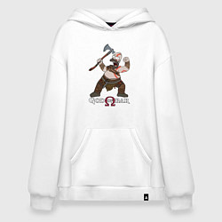 Толстовка-худи оверсайз Homer - god of bar, цвет: белый