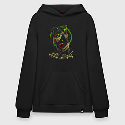 Толстовка-худи оверсайз Токсичный пес, цвет: черный