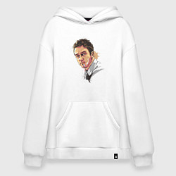 Толстовка-худи оверсайз Эдвард Нортон Бойцовский клуб, цвет: белый