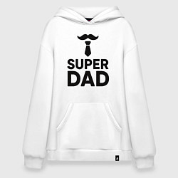 Толстовка-худи оверсайз Superdad, цвет: белый