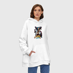 Толстовка-худи оверсайз Джинкс League of Legends, цвет: белый — фото 2
