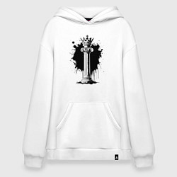 Толстовка-худи оверсайз Коронованная колонна, цвет: белый