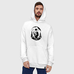Толстовка-худи оверсайз Путешествие сквозь города аниме, цвет: белый — фото 2