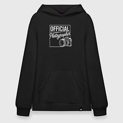 Толстовка-худи оверсайз Официальный фотограф, цвет: черный