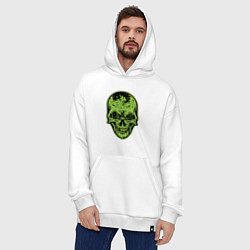 Толстовка-худи оверсайз Green skeletor, цвет: белый — фото 2