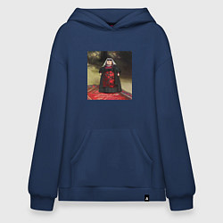 Толстовка-худи оверсайз Грузинская женщина, цвет: тёмно-синий