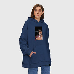 Толстовка-худи оверсайз Рокки Бальбоа, цвет: тёмно-синий — фото 2