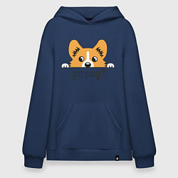 Толстовка-худи оверсайз Got Corgi, цвет: тёмно-синий