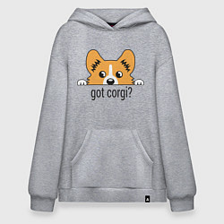 Толстовка-худи оверсайз Got Corgi, цвет: меланж