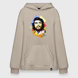 Толстовка-худи оверсайз Che Guevara Art, цвет: миндальный