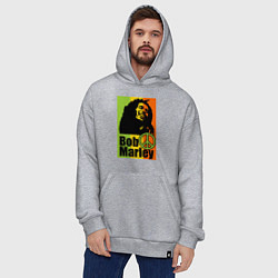 Толстовка-худи оверсайз Bob Marley: Jamaica, цвет: меланж — фото 2