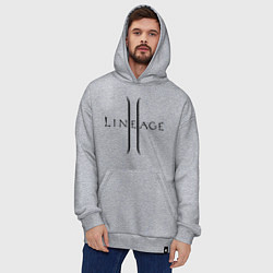 Толстовка-худи оверсайз Lineage logo, цвет: меланж — фото 2