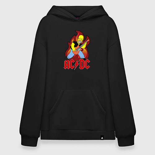 Худи оверсайз AC/DC Homer / Черный – фото 1