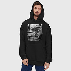Толстовка-худи оверсайз Абстракция Дали, цвет: черный — фото 2